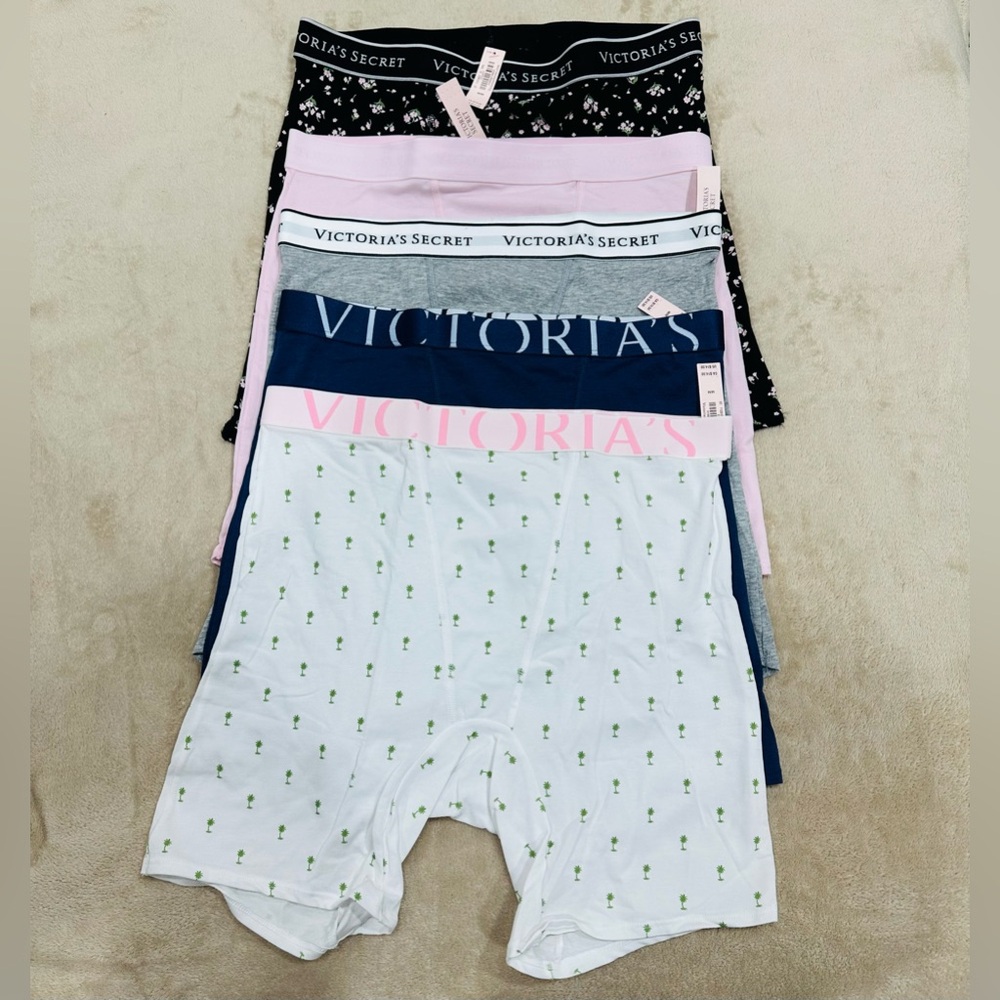5 -PC Victoria's Secret NWT Medium High Waist Boxer Brief Panty Logo